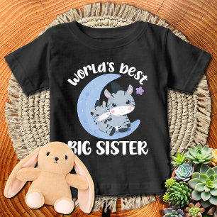 Blue Moon Zebra 🦓 World's Best Big Sister WHTXT Baby T-Shirt