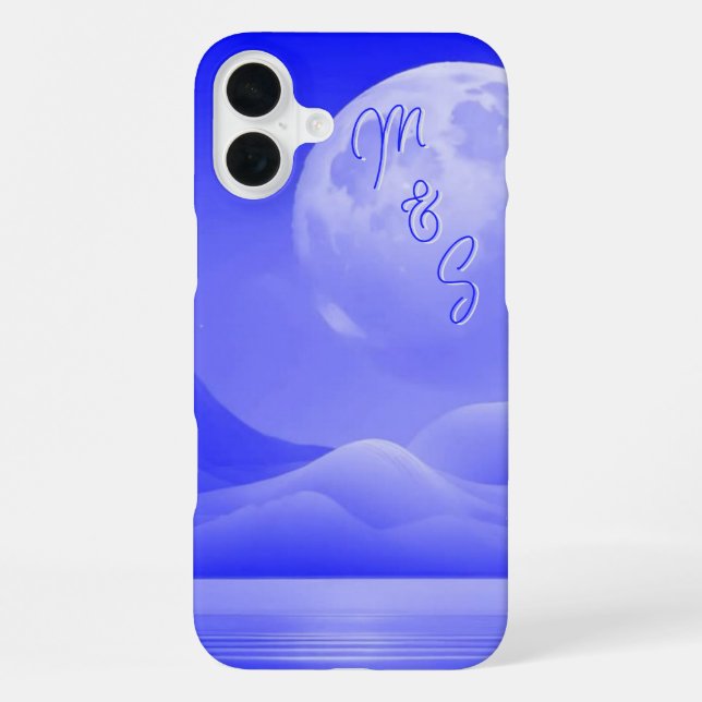 Blue Moonlight Galaxy Monogrammed Case- Mate iPhon iPhone Case (Back)