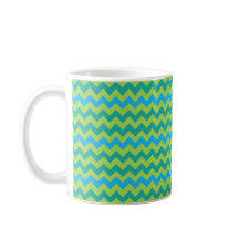 Blue Moons Chevron Pattern Green Blue