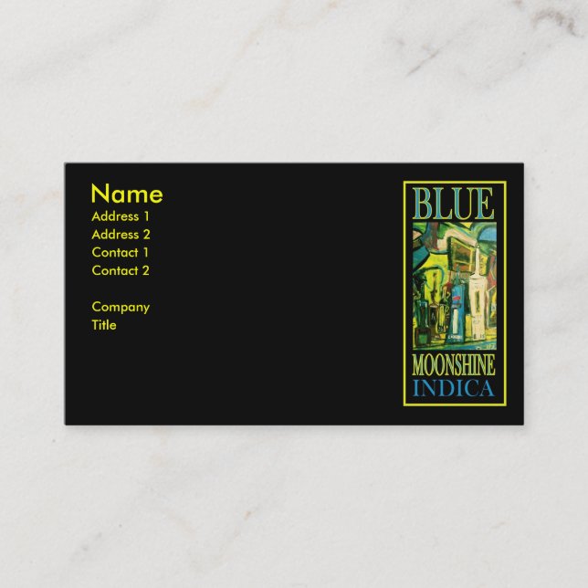 BLUE MOONSHINE INDICA BUSINESS CARD (Front)