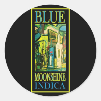 BLUE MOONSHINE INDICA CLASSIC ROUND STICKER