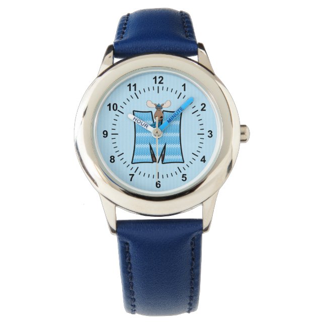 Blue Moose Letter M Boys Monogram Watch (Front)