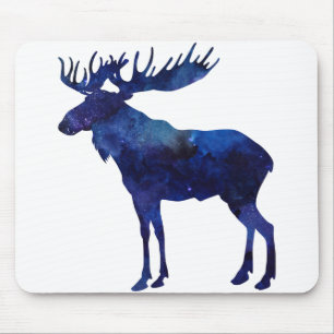 Blue Moose Silhouette Mouse Mat