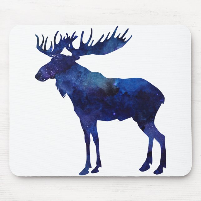 Blue Moose Silhouette Mouse Mat (Front)