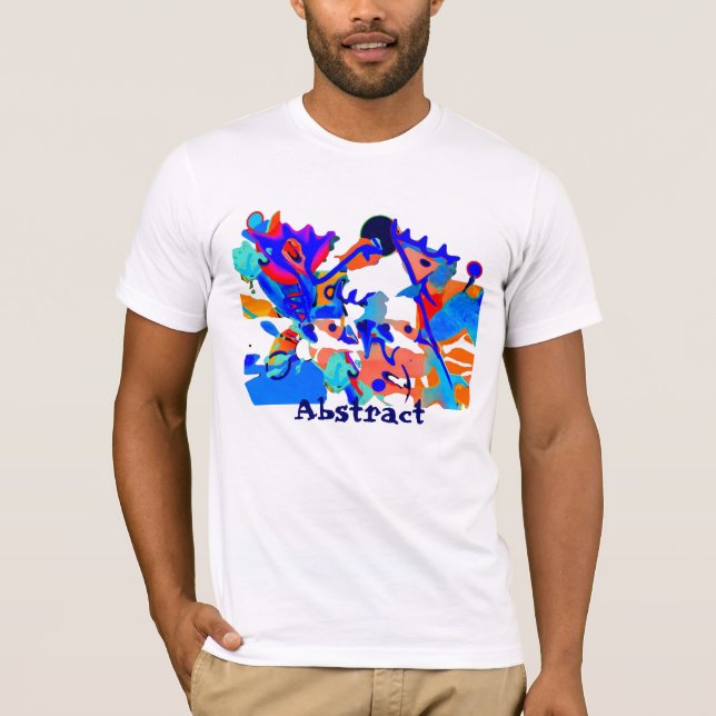 blue moose tee shirt, abstract (Front)