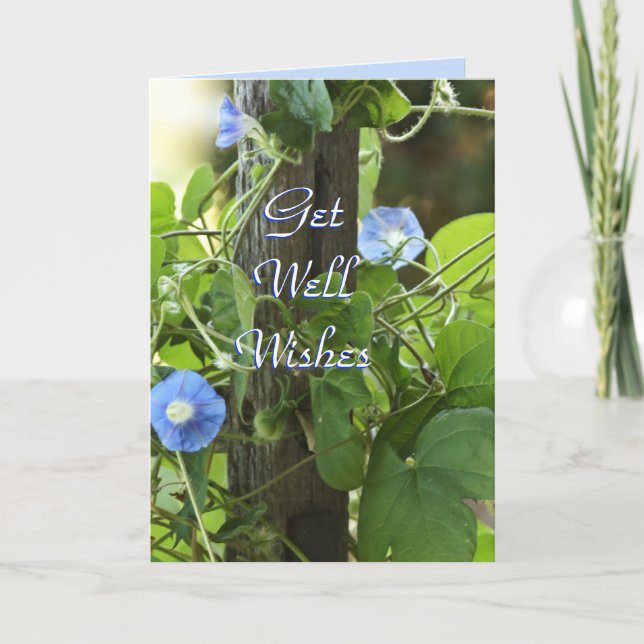 Blue Morning Glories- customise any occasion Card (Front)