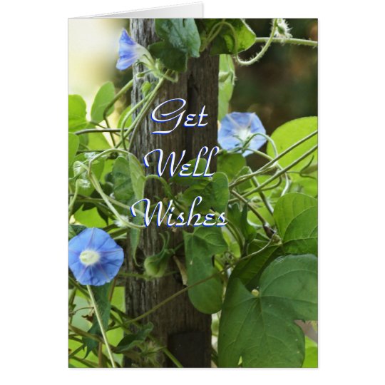 Blue Morning Glories- customise any occasion Card