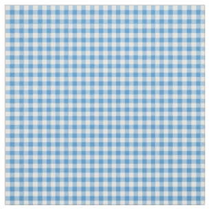 Blue Morning Glory Check Gingham Pattern Fabric