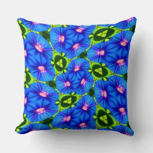 Blue Morning Glory Cushion