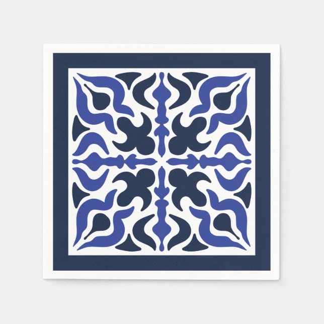 Blue Moroccan Pattern  Napkin (Front)
