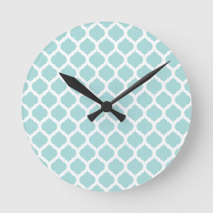 Blue Moroccan Pattern Wall Clocks