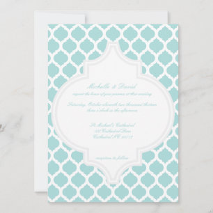 Blue Moroccan Pattern Wedding Invitations