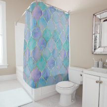 Blue Moroccan  Shower Curtain