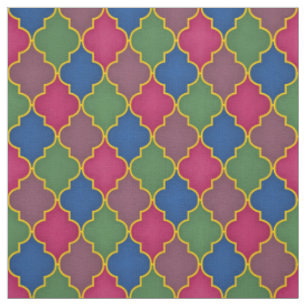 Blue Moroccan Tile (small scale) Fabric