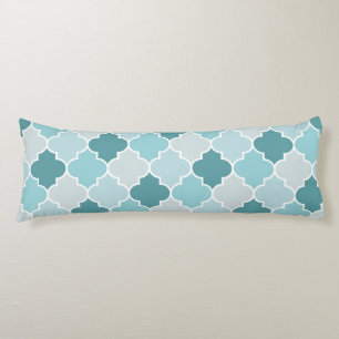 Blue Moroccan Trellis, Latticework, Quatrefoil Body Cushion