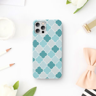 Blue Moroccan Trellis, Latticework, Quatrefoil iPhone 11 Case