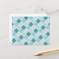 Blue Moroccan Trellis, Latticework, Quatrefoil