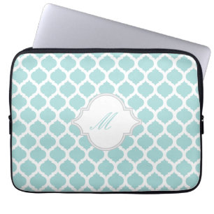 Blue Moroccan with Monogram Laptop Sleeve