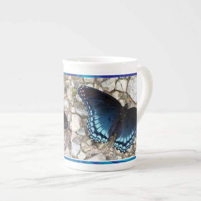 Blue Morphing Butterfly Mug (Front Right)