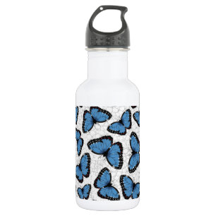 Blue morpho butterflies 532 ml water bottle