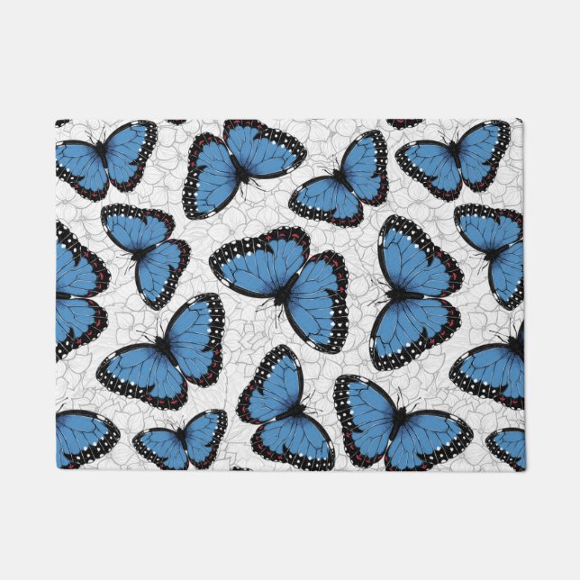 Blue morpho butterflies doormat (Front)