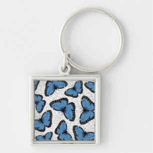 Blue morpho butterflies key ring
