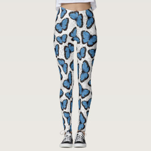 Blue morpho butterflies leggings