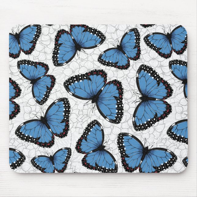 Blue morpho butterflies mouse mat (Front)