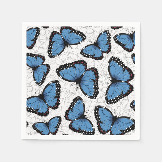 Blue morpho butterflies napkin (Front)