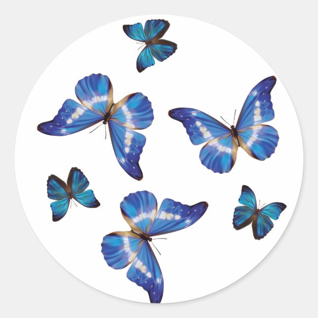 Blue Morpho Butterflies Stickers (Front)
