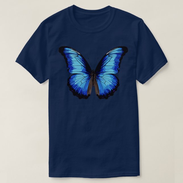 Blue Morpho Butterfly 11 T-Shirt (Design Front)