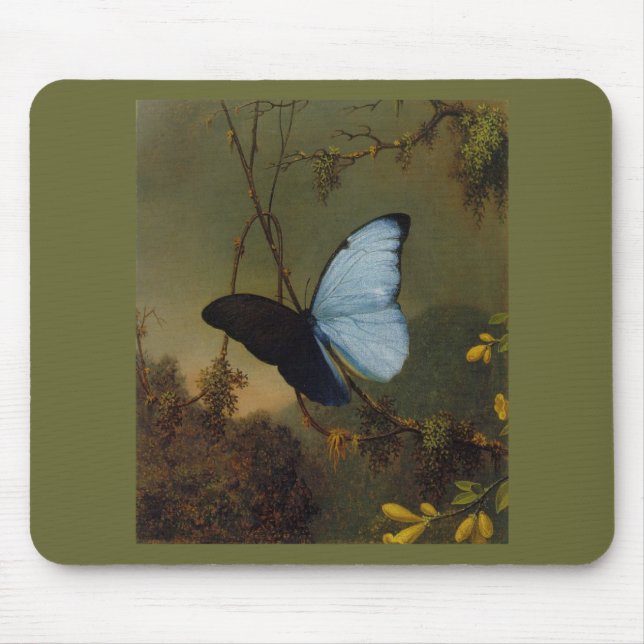 Blue Morpho Butterfly 1865 Spring Personalise Art Mouse Mat (Front)
