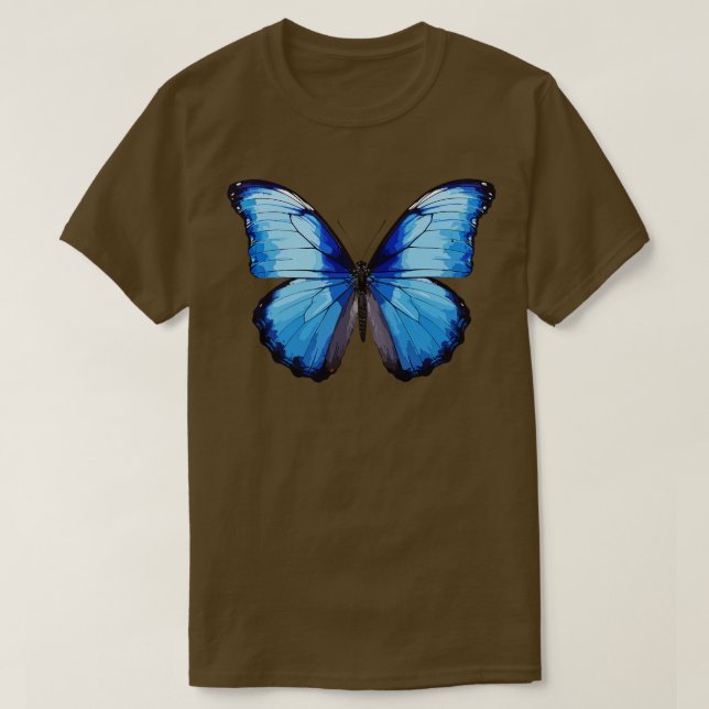 Blue Morpho Butterfly 5 T-Shirt (Design Front)