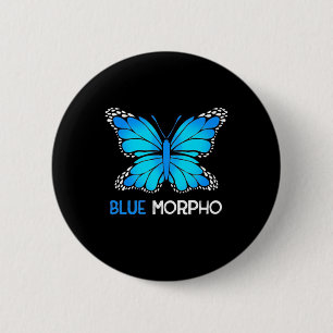 Blue Morpho Butterfly 6 Cm Round Badge