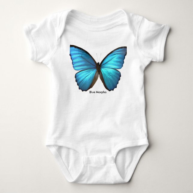 Blue Morpho Butterfly Baby Bodysuit (Front)