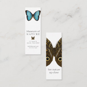 Blue morpho butterfly bookmark mini business card