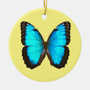 Blue Morpho Butterfly Ceramic Tree Decoration