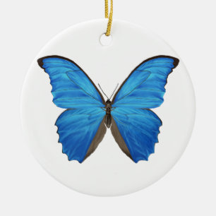 Blue Morpho Butterfly Ceramic Tree Decoration