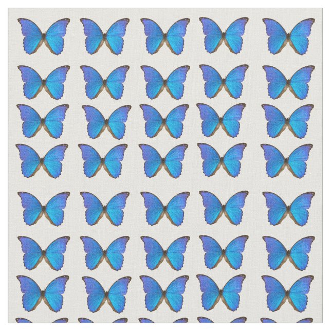 Blue Morpho Butterfly cotton fabric (Close Up)