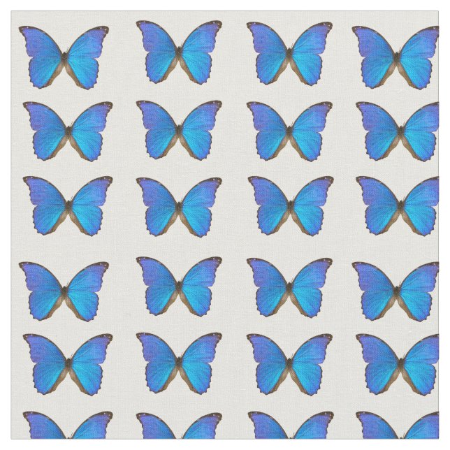 Blue Morpho Butterfly cotton fabric (Close Up)