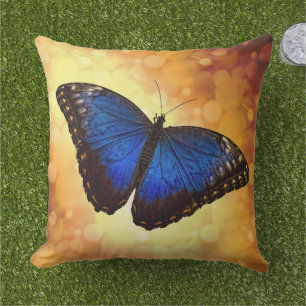 Blue Morpho Butterfly Cushion