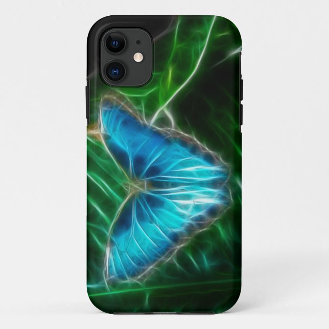 Blue Morpho Butterfly Fractal Case-Mate iPhone Case (Back)