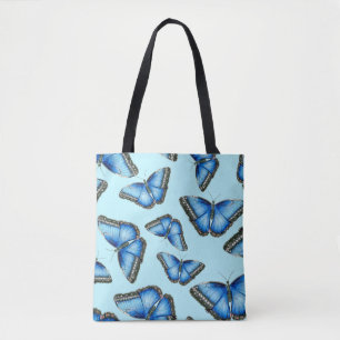 Blue Morpho Butterfly Illustration Tote Bag