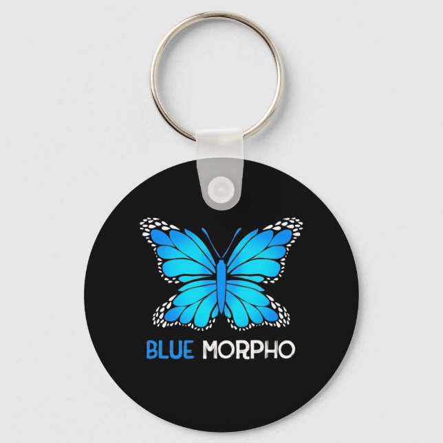 Blue Morpho Butterfly Key Ring (Front)