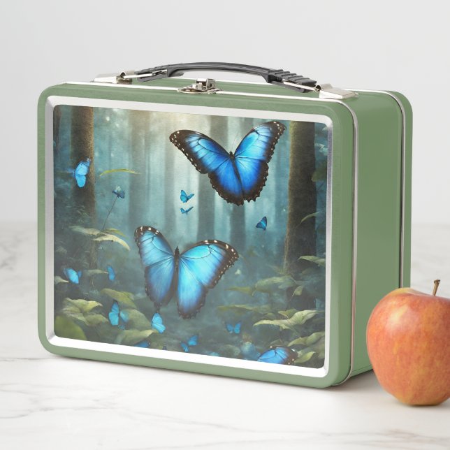 Blue Morpho Butterfly Metal Lunch Box (In Situ)