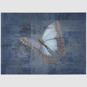 Blue Morpho Butterfly Navy Blue Ephemera Decoupage Tissue Paper