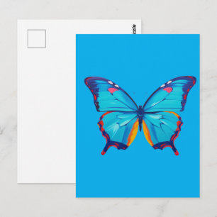 Blue morpho butterfly painting (PERSONALIZE) Postcard