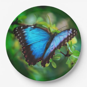 Blue Morpho Butterfly Paper Plate
