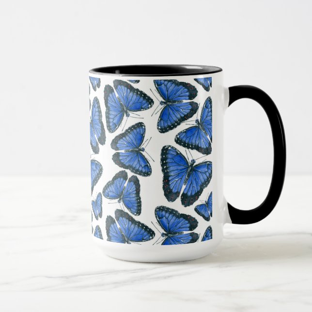 Blue morpho butterfly pattern design mug (Right)