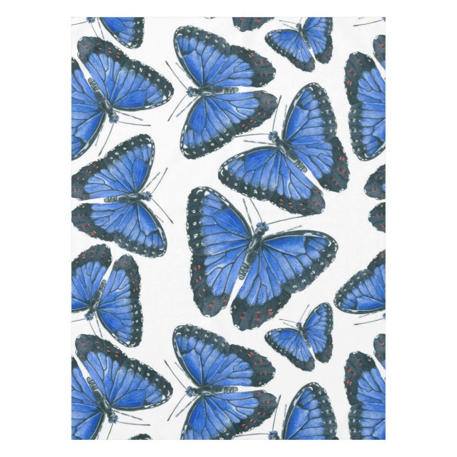 Blue morpho butterfly pattern design tablecloth (Front)